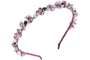 IYOU Ancien Cristal Bandeau Bleu Brillant Strass Chouchous Faire la Fête Bal de Promo Couvre-chef Accessoires pour Cheveux pour Femmes