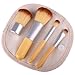Quimat 4 Pieces Makeup Brushes Professional Natural Bamboo Handle Cosmetic Elaborate Make up Brush Set Tools with Burlap Bag