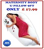 9FT U / V BODY MATERNITY / PREGNANCY PILLOW SUPPORT BACK, NURSING, FEEDING (NO CASE)