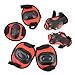 Produktbild DealMux Plastic Sports Skating Gear Knee Elbow Wrist Pads Protector 6 in 1 Red Black