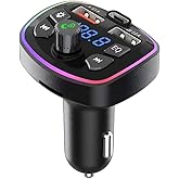 PDAteknoloj Q7 PD 20W Ara&ccedil; Fm Transmitter 5.3 Bluetooth Ara&ccedil; Kiti 2USB Port, 1Type-C Hızlı Şarj &Ccedil;ıkışlı &Ccedil;akmaklık Girişli, Re