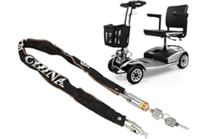 CYTGOUPER Heavy Duty Mobility Scooter Lock,Galvanized Scooter Lock Anti Theft with 2 Keys,80cm Electric Vehicle Chain Locks for Motorcycle Bike Mobility Scooters Electric Scooters