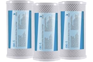 Bellerofonte 3x CTO Carbon Block Wasserfilterpatronen für Trinkwasser, Umkehrosmoseanlagen, passend für alle 5 Zoll Filtergehäuse 5 Micron Filtergewebe