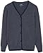 MANGO KIDS - Contrast elbow-patch cardigan - Size: 5-6 years - Color: Medium Heather Grey