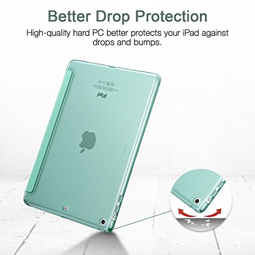 iPad Air Hülle, ESR® Yippee Series Auto aufwachen / Schlaf Funktion Wickelfalz Ledertasche mit Lichtdurchlässig Rückseite Abdeckung Leichtgewicht Schutzhülle für iPad Air / iPad 5 (MintGrün) - 9