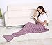 Produktbild Meerjungfrau Decke, Handgemachte Schöne Mermaid Blanket alle Jahreszeiten Schlafsackhäkeln flosse decke für Erwachsene Sofa schlafsack ,190cm * 90cm / 74.80 in * 35.43in (Violetter)