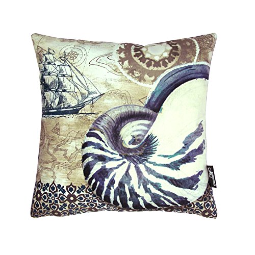 myBUBO Sea Shell 2 Dekokissen Kissenhülle/Kissenbezug, See Muschel Meer Cream Maritim Stil Kissen Zierkissen 40x40cm