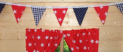 PLAYHOUSE BUNTING ~ DEN BUNTING ~ RED STARS ~ DECORATION ~ 2 METRES ~ INDOORDS/OUTDOORS PLAYHOUSE BUNTING ~ DEN BUNTING ~ RED STARS ~ DECORATION ~ 2 METRES ~ INDOORDS/OUTDOORS