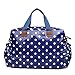 Miss Lulu 4 Piece Polka Dot Baby Nappy Changing Bag Set Navy Blue L1501D2 NY