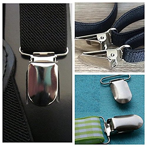 Tenn Well Schnuller Hosenträger Clips, 30 Stück 2,5 cm Schnullerclip Metall für Lätzchen (Silbern) - 5