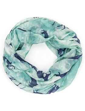 ManuMar Loop-Schal für Damen | Hals-Tuch mit Pferde-Motiv als perfektes Sommer-Accessoire | Schlauch-Schal - Das...