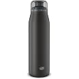 Auryu Isolierte Edelstahlflasche – 480 Ml, Hält 24 H Kalt & 12 H Heiß, Schwarz, BPA-frei