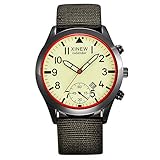 Suitray Uhren Herren, Leuchtend Männer Armbanduhr Analoge Quarzuhr Freizeit Uhr Geschenk,Runde Zifferblattgehäuse Nylon Band Uhren