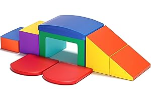 Krovtoy Soft Foam Blocks Climb and Crawl Activity Play Set for Baby Toddler Preschooler Indoor Play Equipment Learning Toys Multicolor (6PCS-Rainbow color)