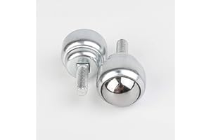 TOOLOFLIFE M8 Male Thread Bolt Type Ball Transfer Bearing Unit Roller Silver Tone 2 Pack (CY-25D, Carbon Steel Ball)