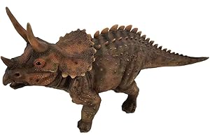 G&H DECOR Garden & Home Decor Dino - Estatua de dinosaurio jurásico - Escultura pintada a mano - Gran detalle Apto para uso en interiores y exteriores - Adorno de césped resistente a la intemperie (Triceratops)