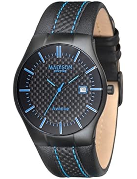 MADISON NEW YORK Unisex-Armbanduhr Avenue Analog Quarz Leder G4785C