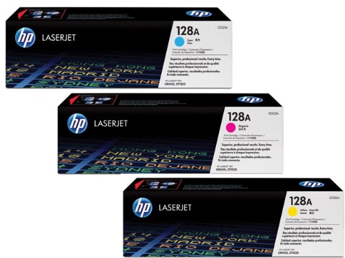HP 128A Toner Multipack - Cyan (CE321A) Magenta (CE323A) und Gelb (CE322A)