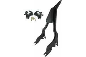 SWESGI Sissy Bar for Harley, Passenger Backrest 4 Point Docking Hardware Kit Fits for Touring CVO Road Glide Street Glide Electra Glide Road King 2014-2023 1 1/2 Bar 22 inches, Rotary Docking Latches