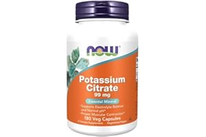 NOWFOODS. Now Foods - Potassium Citrate (Kaliumcitrat), 99mg, 180 vegane Kapseln, Mineralien, Kalium