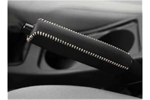 BDVIK Car Handbrake Handle Cover for FIAT 500 (2007) 2007 2008 2009 2010 2011 2012 2013 2014 2015 2016,Anti Slip Wear Resistant Comfortable Aesthetics PU Leather Protector Decor Accessories