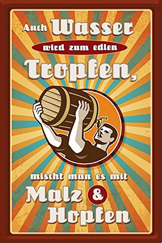 Preisvergleich Produktbild Blechschild "Malz und Hopfen"