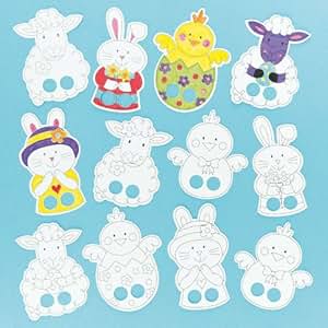 Baker Ross Easter Finger Puppets in Card Designs for Children to Colour ...