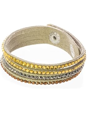 Bella Carina Kinder Armband Samt mit Kristall gold, 15 - 17 cm
