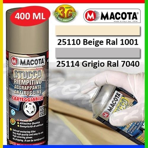 MACOTA 1210087 Stucco Riempitivo Spray Carteggiabile, Grigio, 400 ml