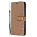 Produktbild P20 Lite 2019 Handyhülle Huawei P20 Lite 2019 Hülle Case Spleißen Leder Tasche Flipcase Cover Silikon Schutzhülle Handytasche Ledertasche Skin Ständer Klapphülle Schale Bumper Magnet braun