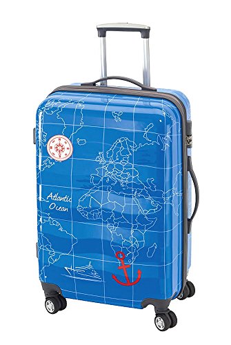 Preisvergleich Produktbild Koffer 4 RollenTrolley Reisekoffer Hartschale MADEIRA L 60 Hellblau