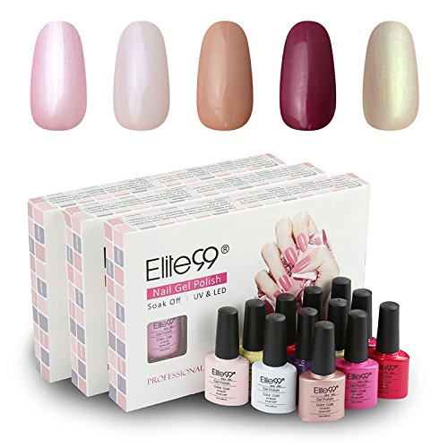 Elite99 UV Nagellack Nail Gel Polish Nagelgel Set Farbgel Weihnachten Geschenk(5x7.3ML Stücke)