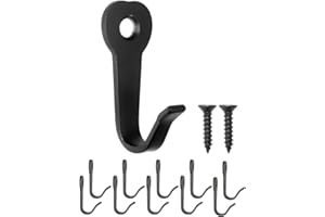 Fuxxer® – Classico appendiabiti, gancio in ferro, vintage, rustico, stile retrò, gancio per quadri, 39 x 22 mm, set da 10, nero