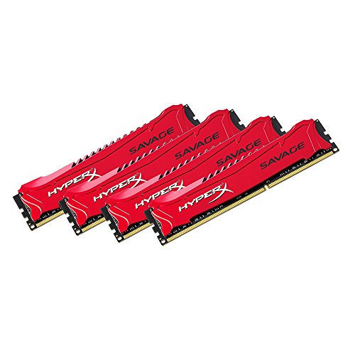HyperX Savage 32 GB (4 x 8 GB) 1600 MHz DDR3 CL9 DIMM XMP Memory Module, Red