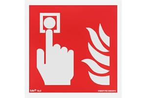 ‎NOTLOK SAFETY WORK notlok Safety Work - Brandschutzschild - Feueralarm [ 15 x 15 cm ] | Nachleuchtende PVC Kunststoffplatte + Aufkleber für einfache Montage | DIN EN ISO 7010 | Feuermelder, Brandmelder, Brandmeldeanlage