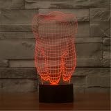 3D Tisch Nachttischlampen,KINGCOO 3D Optische Visualisierung LED Licht USB Schreibtischlampen Stimmungslichter Touch Schreibtisch 7 Farbwechsel Atmosphäre Lampe (Zahn) - 4
