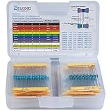 Elegoo 17 Values 1% Resistor Kit Assortment, 0 Ohm-1M Ohm (Pack of 525), Pin (0.022 inches, φ0.55mm)