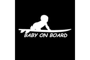 EROSPA® Car Sticker Baby On Board Child with Surfboard Car Sticker