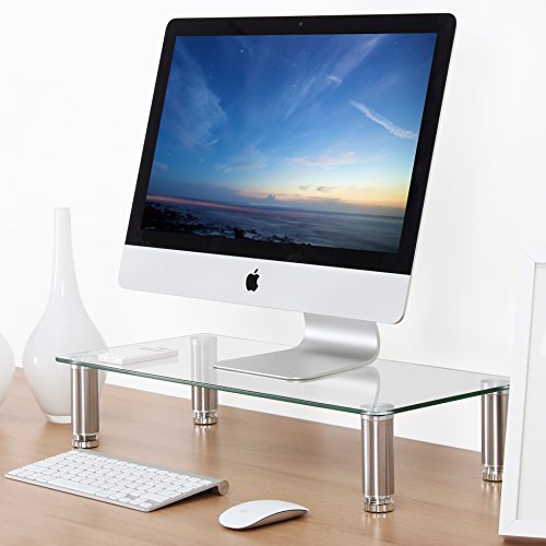 Fitueyes Monitorständer aus Glas 60x28x12cm klar DT106006GC