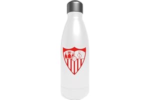 CYPBRANDS Sevilla Wasserflasche aus Stahl, Kanister, Flasche, luftdicht, weiß, Wappen Sevilla FC, offizielles Produkt (CyP Brands)