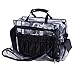 MUA LIMITED Easy Access Cosmetic Carry All Bag, Clear Makeup Artist Organiser with Shoulder Strap, Black