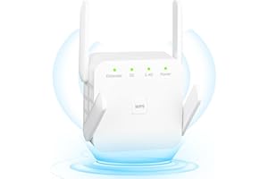 CKABELLY WiFi Extender Booster 1200Mbps,Wifi Repeater,WiFi Range Extender for Home,Dual-Band 2.4GHz & 5GHz WiFi Booster with 4 * 2dBi Antennas,Internet Booster Up to 4000sq.ft and 45 Devices,Broadband Booster