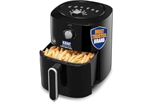 KENT New Ultra Air Fryer 4L 1300 W | 80% Less Oil | Instant Electric Air Fryer | Auto Cut Off | Fry, Grill, Roast, Steam, and Bake | Rapid Heating | 1 Year Warranty | Black