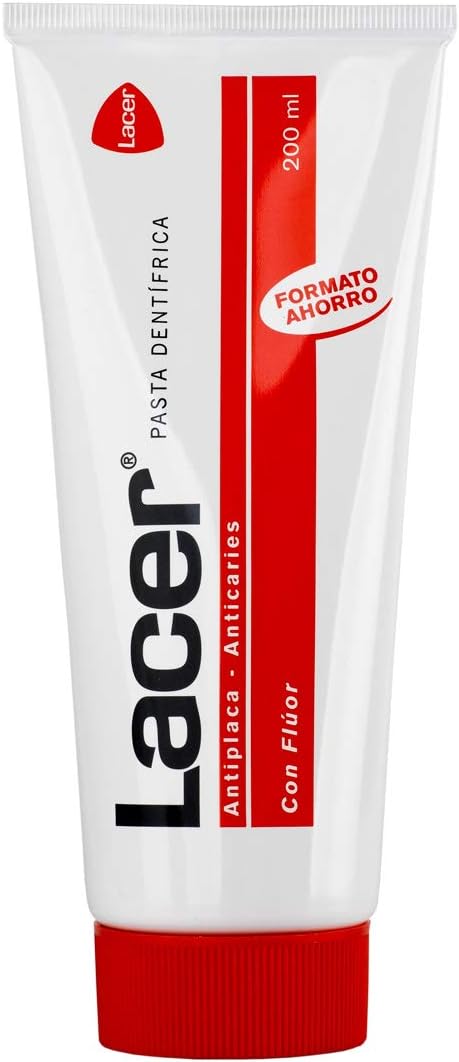 LACER PDL - Pasta de Dientes 200 ml, Alto Contenido en Flúor, Evita la Formación de la Placa Dental, Fortalece el Esmalte, Acción Antimicrobiana (El empaque puede variar)