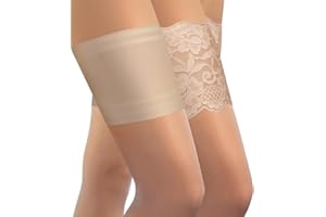 EHDWXVZM 4 Paar Anti-Reibungs-Oberschenkelüberzüge, Elastische Oberschenkelsocken, Anti-Reibungs-Spitzen-Oberschenkelüberzüge, Silikon-Oberschenkelschutzüberzüge