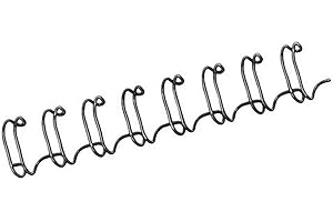 Fellowes CRC53218 - Pack de 100 canutillos tipo wire, doble espiral, paso 3:1", 34 agujeros, 6 mm, negro