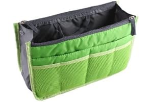 NOVAGO Organiseur Pochette Sac de Rangement intérieur pour Sac à Main ou Sac de Voyage (Divers Coloris Disponibles) (Vert)