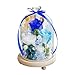 Produktbild MagiDeal Deko Glasglocke mit Seiden Blumen als Geschenk oder Sammlung - Blau