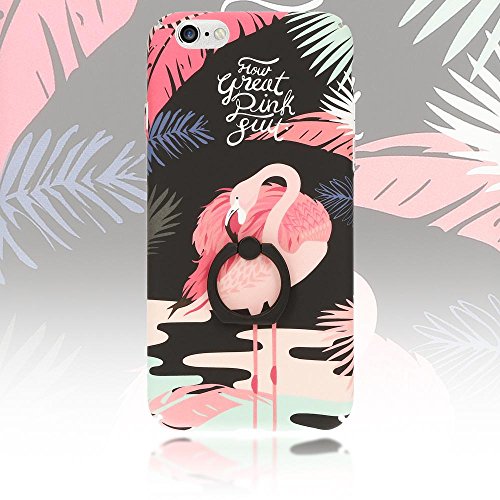 iPhone 6 6S Custodia con anello di NALIA, Ring-Case Rigida 360 Gradi Protettiva Rotazione per Cellulare, Motivo Cover Protezione Bumper Sottile per Telefono Apple iPhone 6S 6, Designs:Flamingo