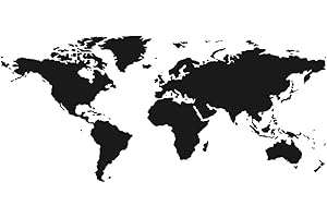 ARTISTIC SPONGE World MAP Reusable Stencil A3 A4 A5 & Bigger Sizes Modern Travel Style / P16 (PVC Reusable Stencil, A3 Size - 297 x 420 mm, 11.7 x 16.5 in)